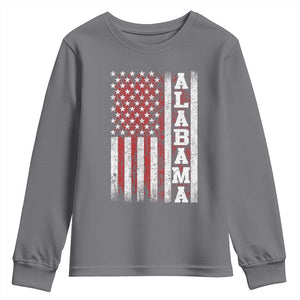 Alabama Fan Youth Sweatshirt Classic Retro City USA Flag Patriotic American TS10 Charcoal Print Your Wear
