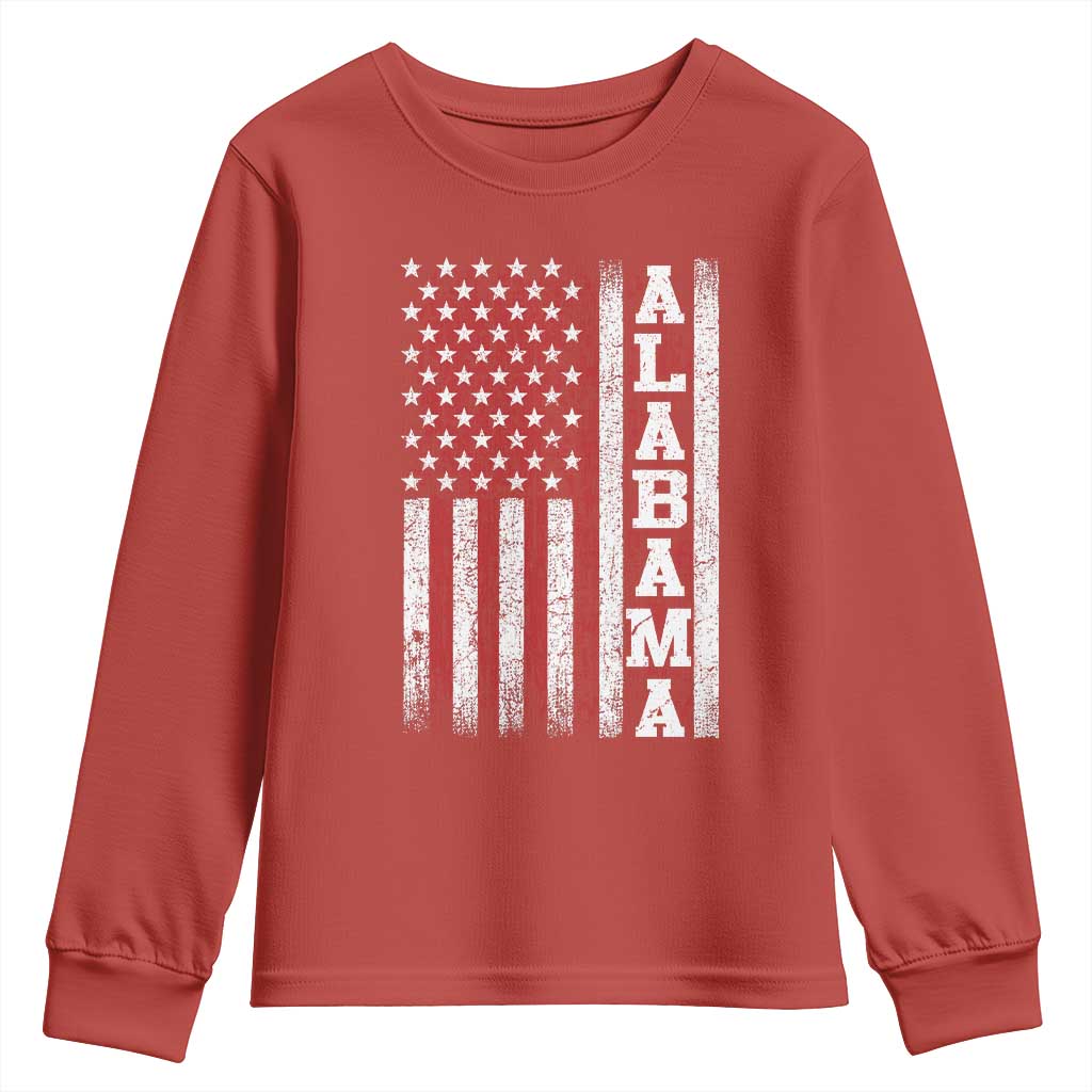 Alabama Fan Youth Sweatshirt Classic Retro City USA Flag Patriotic American TS10 Red Print Your Wear