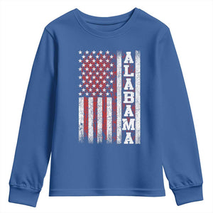 Alabama Fan Youth Sweatshirt Classic Retro City USA Flag Patriotic American TS10 Royal Blue Print Your Wear