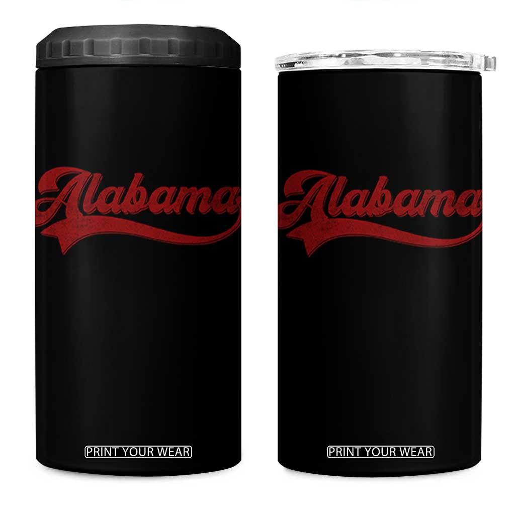 Alabama Fan 4 in 1 Can Cooler Tumbler Vintage City Athletic Sports Game Day TS10 One Size: 16 oz Black Print Your Wear