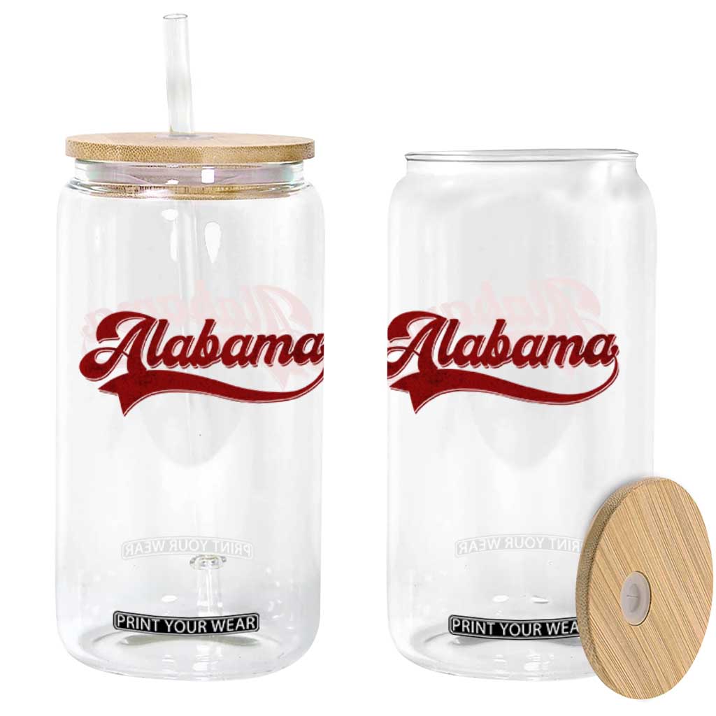 Alabama Fan Glass Can Vintage City Athletic Sports Game Day TS10 Print Your Wear