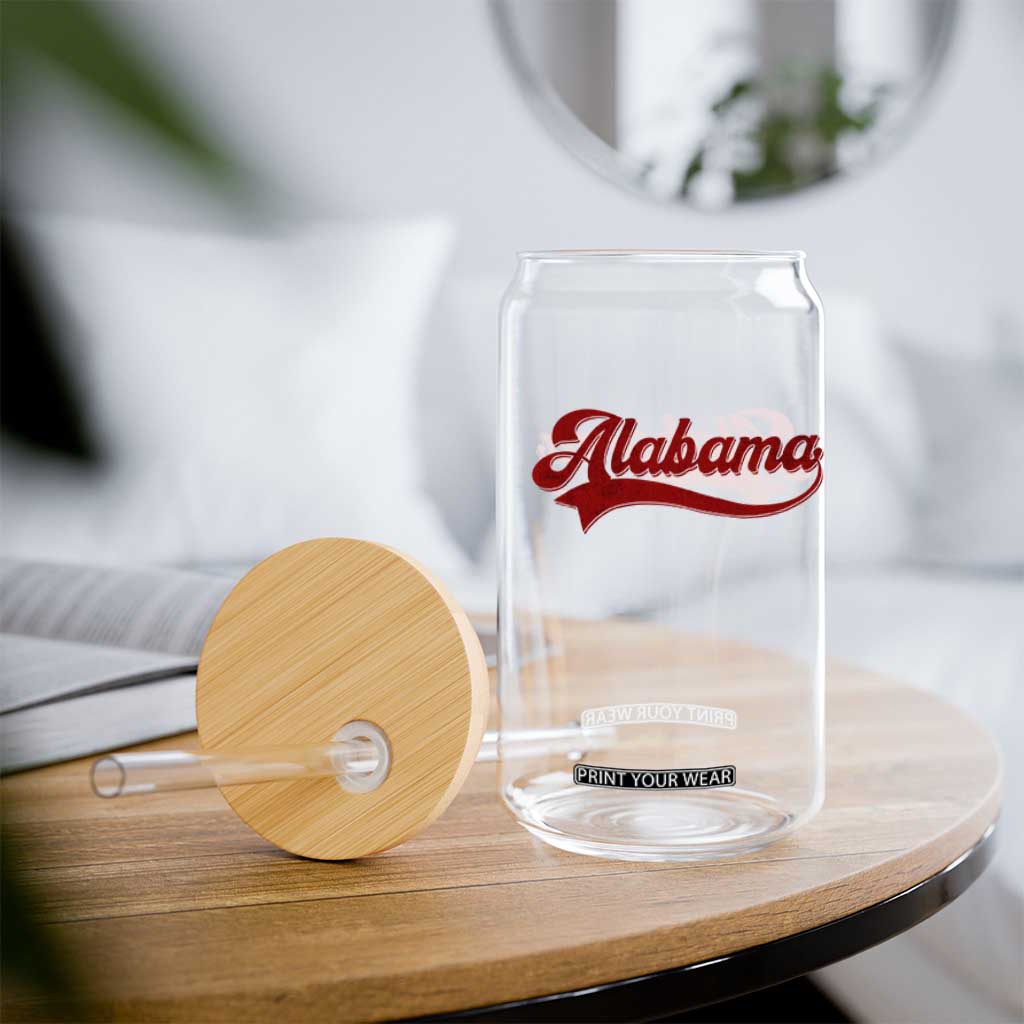 Alabama Fan Glass Can Vintage City Athletic Sports Game Day TS10 Print Your Wear