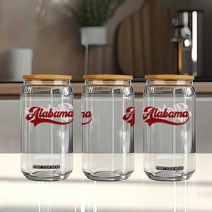 Alabama Fan Glass Can Vintage City Athletic Sports Game Day TS10 Print Your Wear