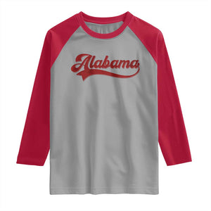 Alabama Fan Raglan Shirt Vintage City Athletic Sports Game Day TS10 Sport Gray Red Print Your Wear