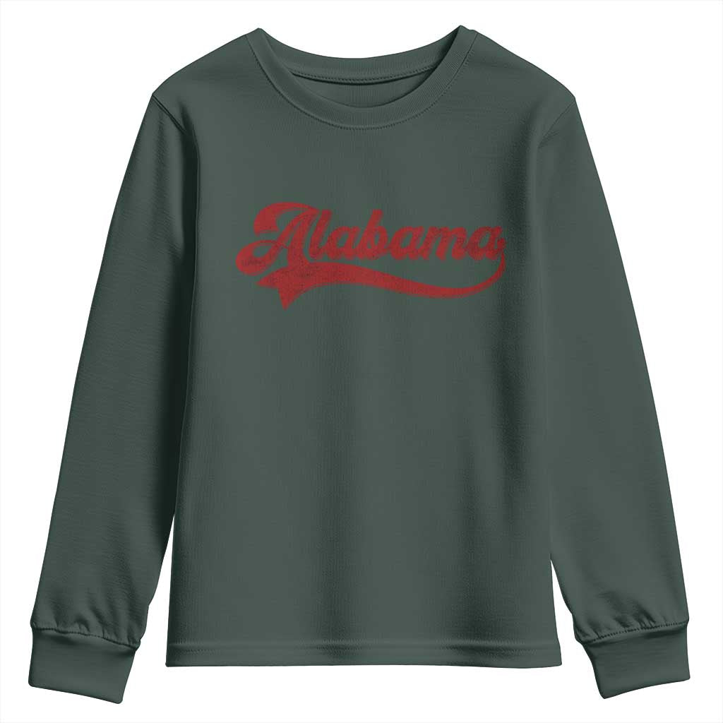 Alabama Fan Youth Sweatshirt Vintage City Athletic Sports Game Day TS10 Dark Forest Green Print Your Wear