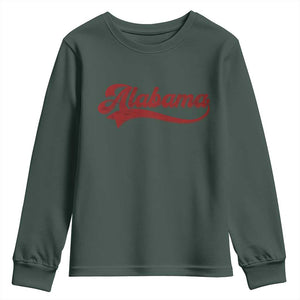 Alabama Fan Youth Sweatshirt Vintage City Athletic Sports Game Day TS10 Dark Forest Green Print Your Wear