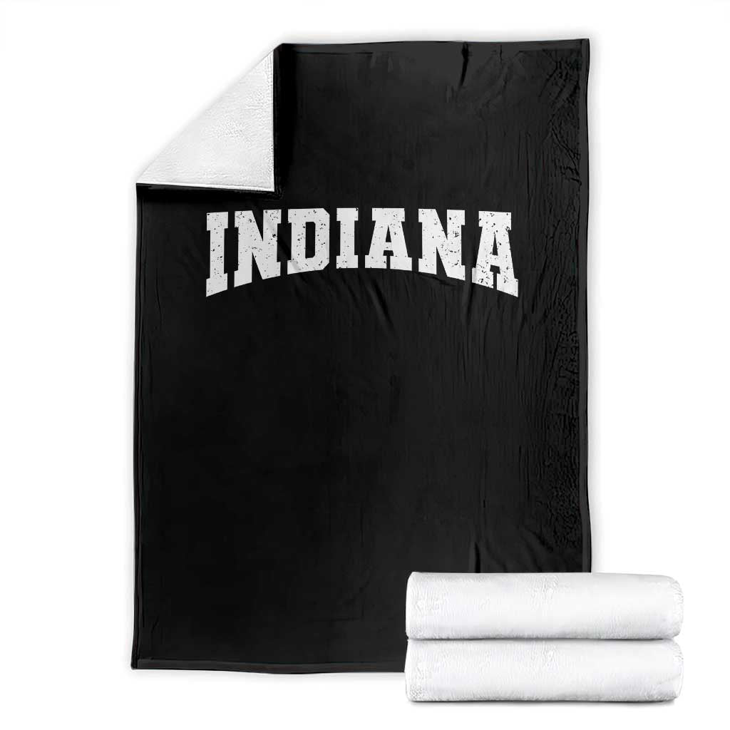 Retro Indiana Throw Blanket Vintage Athletic Sports Style 80s 90s TS10 Black Print Your Wear
