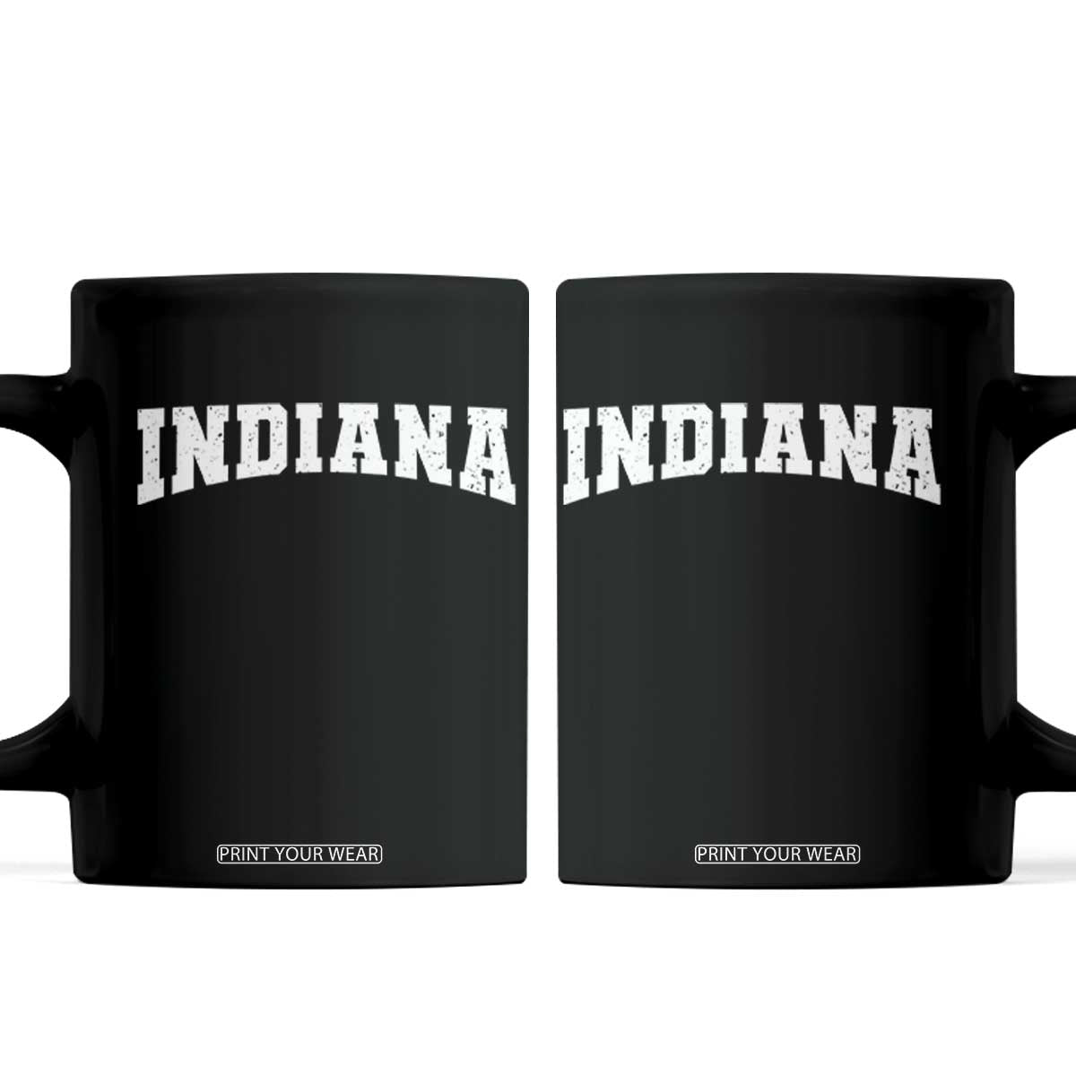 Retro Indiana Coffee Mug Vintage Athletic Sports Style 80s 90s TS10 Black Print Your Wear