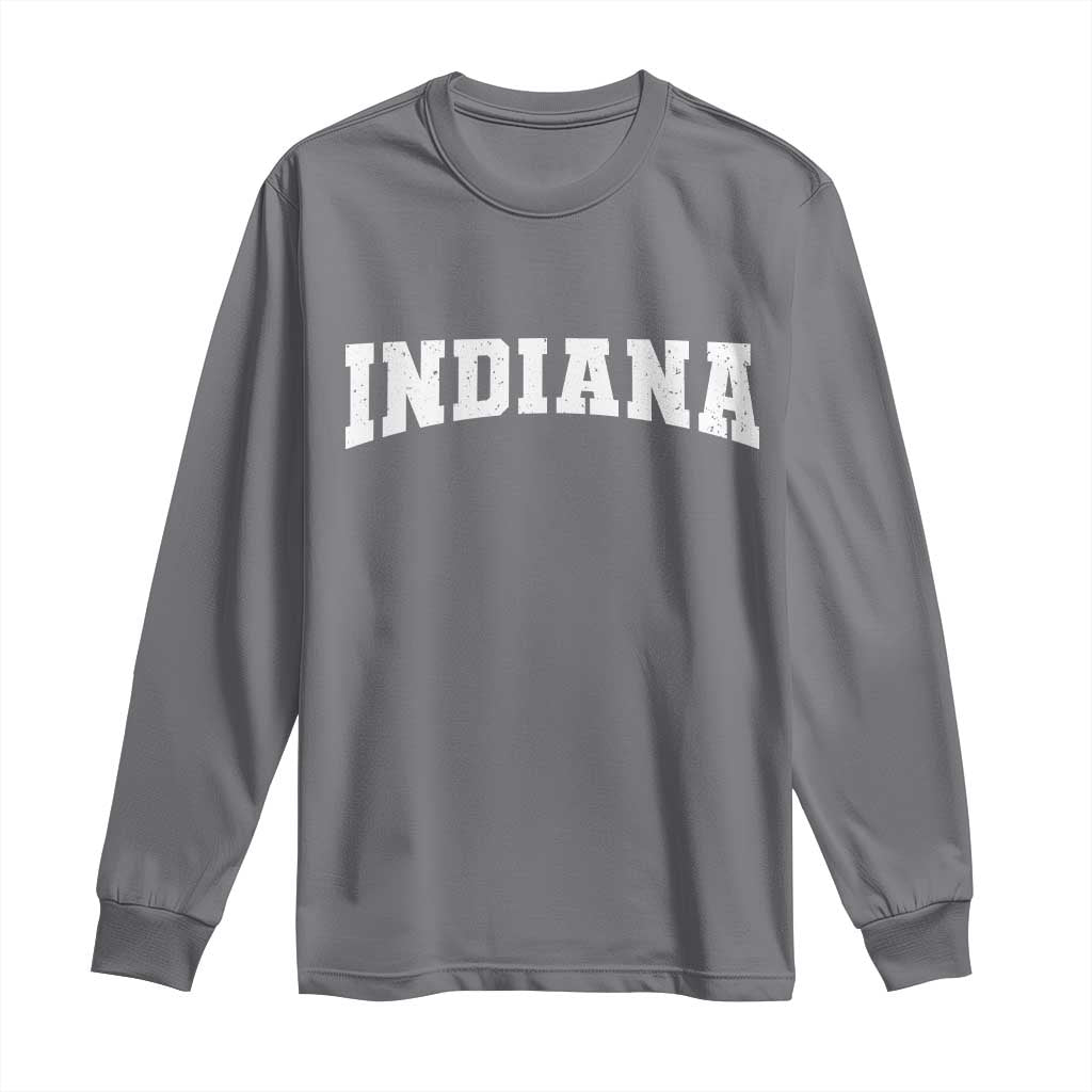 Retro Indiana Long Sleeve Shirt Vintage Athletic Sports Style 80s 90s TS10 Charcoal Print Your Wear