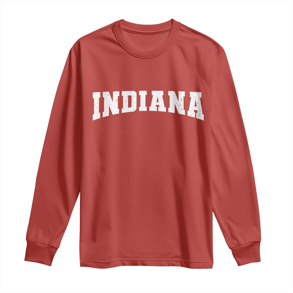 Retro Indiana Long Sleeve Shirt Vintage Athletic Sports Style 80s 90s TS10 Red Print Your Wear