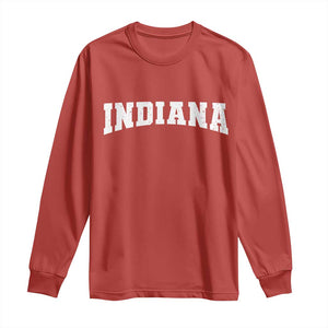 Retro Indiana Long Sleeve Shirt Vintage Athletic Sports Style 80s 90s TS10 Red Print Your Wear
