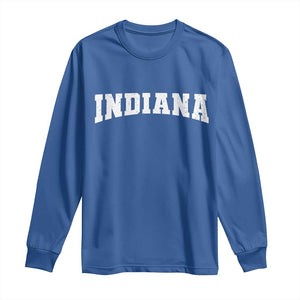 Retro Indiana Long Sleeve Shirt Vintage Athletic Sports Style 80s 90s TS10 Royal Blue Print Your Wear