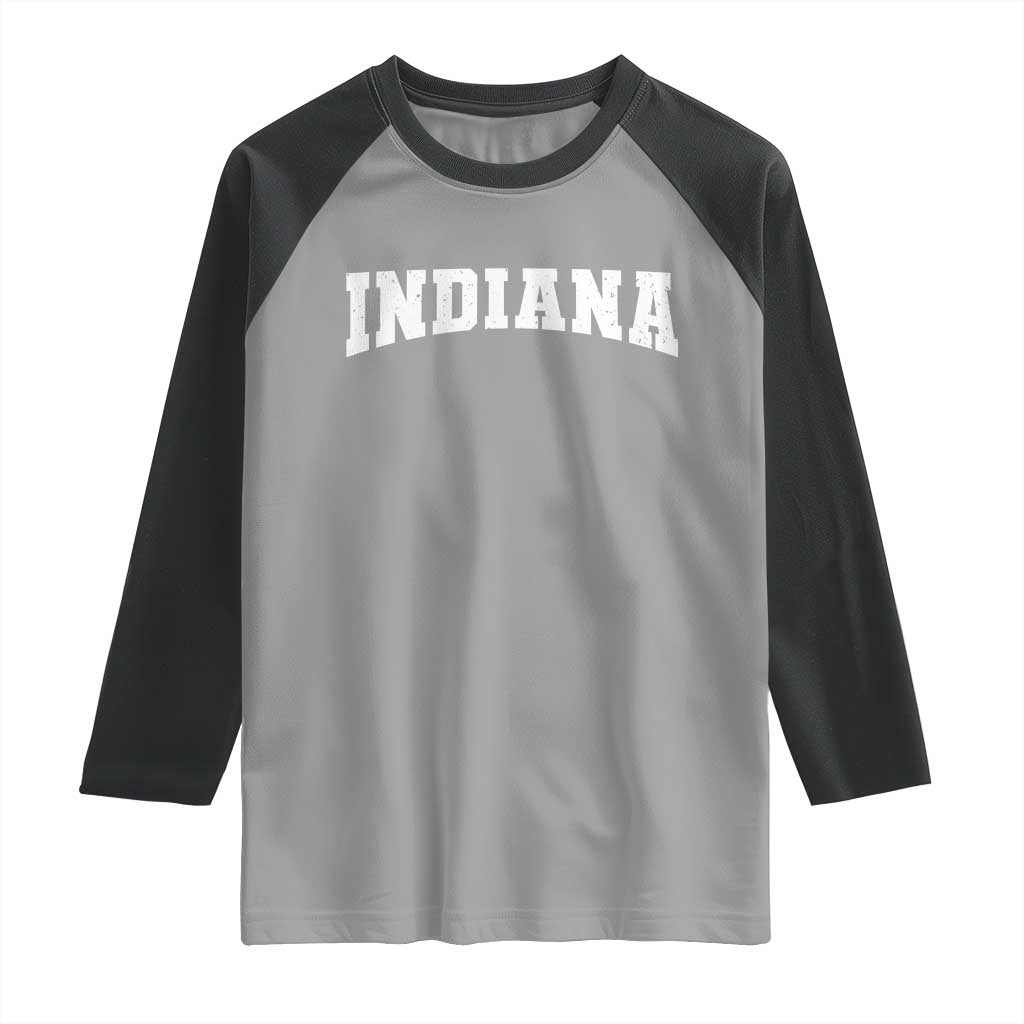 Retro Indiana Raglan Shirt Vintage Athletic Sports Style 80s 90s TS10 Sport Gray Black Print Your Wear