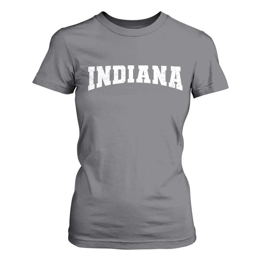 Retro Indiana T Shirt For Women Vintage Athletic Sports Style 80s 90s TS10 Charcoal Print Your Wear