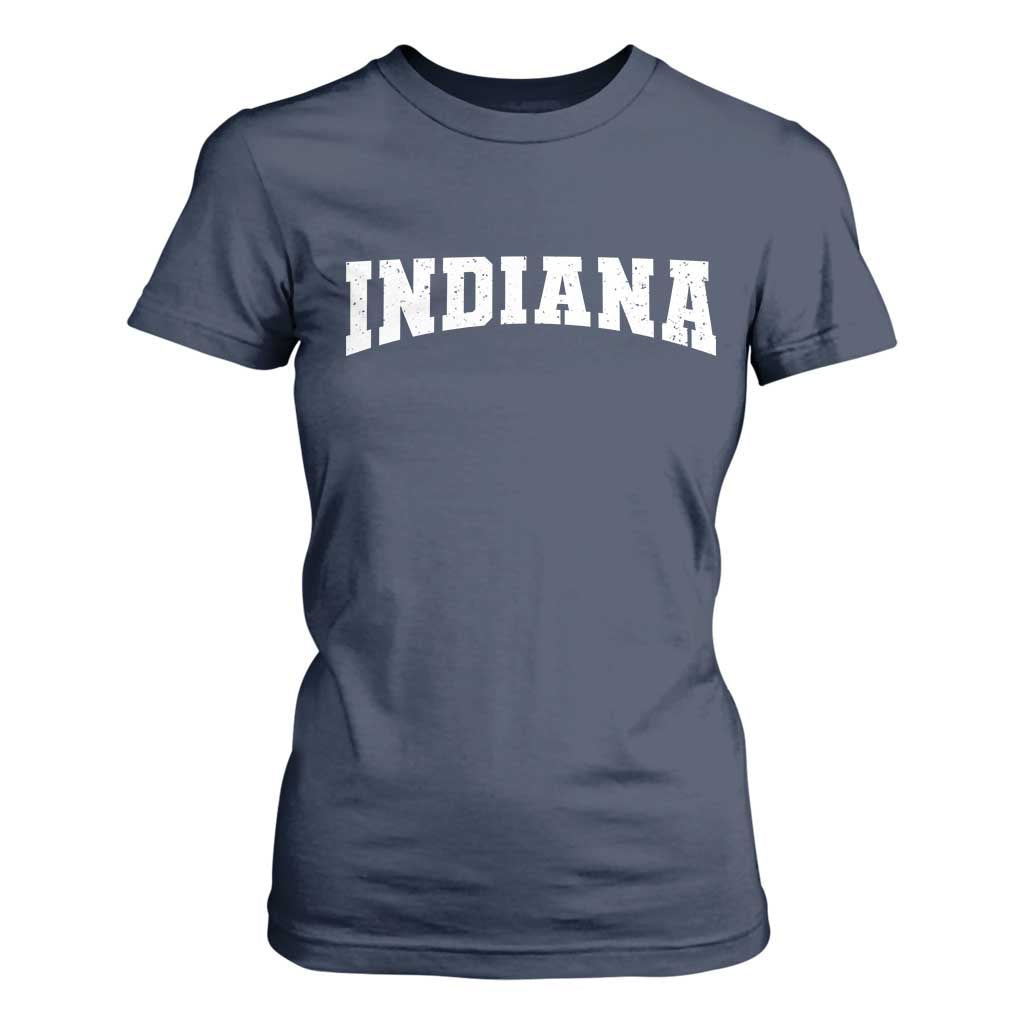 Retro Indiana T Shirt For Women Vintage Athletic Sports Style 80s 90s TS10 Navy Print Your Wear