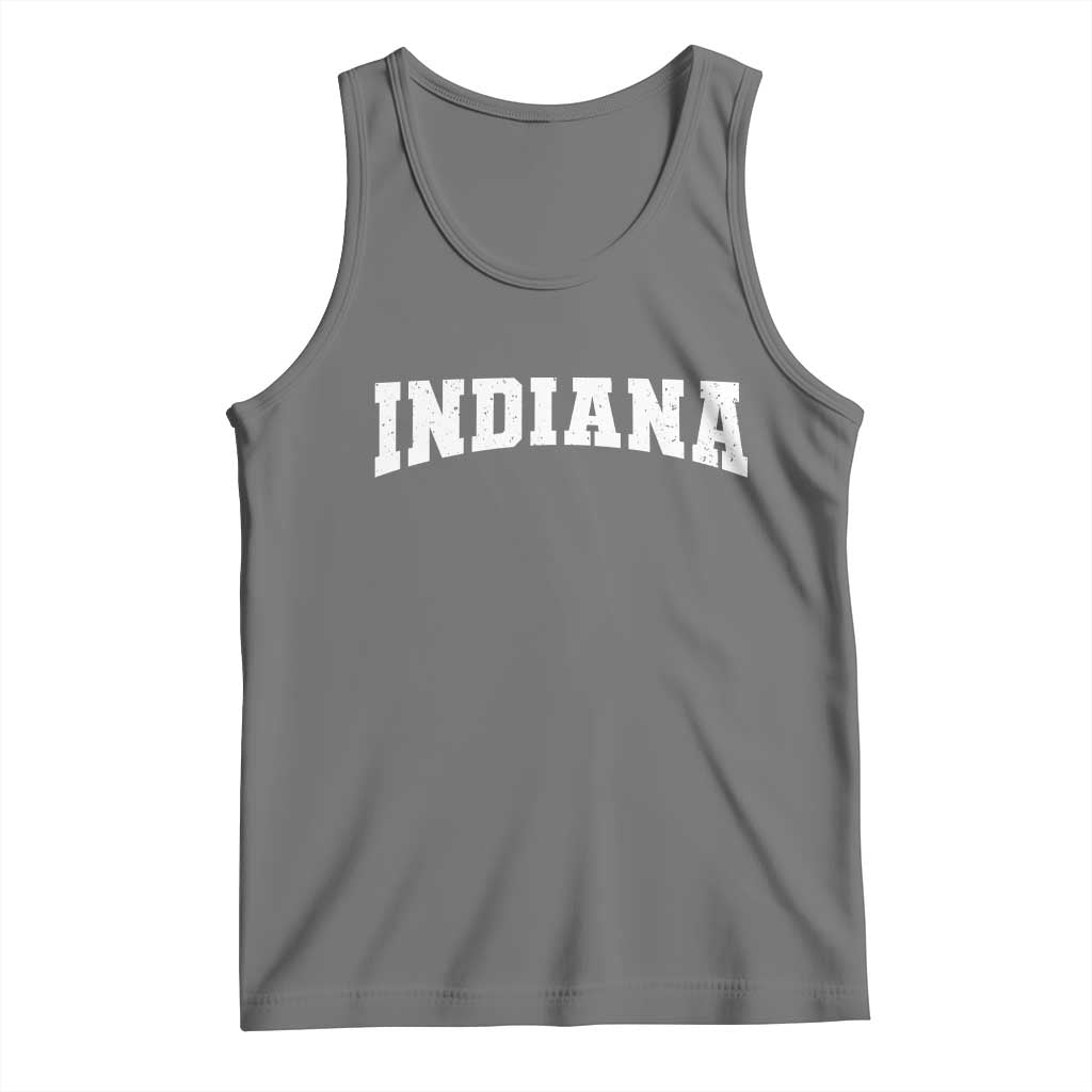 Retro Indiana Tank Top Vintage Athletic Sports Style 80s 90s TS10 Black Heather Print Your Wear
