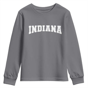 Retro Indiana Youth Sweatshirt Vintage Athletic Sports Style 80s 90s TS10 Charcoal Print Your Wear