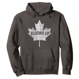 Elbows Up Canada Hoodie True North Strong and Free Maple Leaf Proud Canadian TS10 Dark Chocolate Print Your Wear