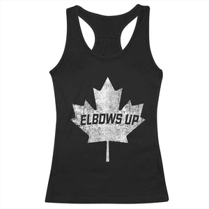 Elbows Up Canada Racerback Tank Top True North Strong and Free Maple Leaf Proud Canadian TS10 Black Print Your Wear
