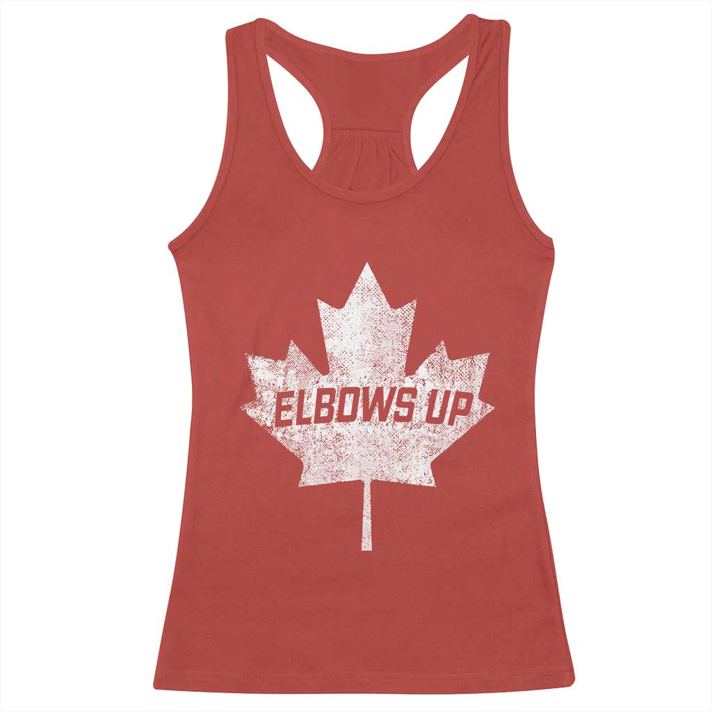 Elbows Up Canada Racerback Tank Top True North Strong and Free Maple Leaf Proud Canadian TS10 Red Print Your Wear