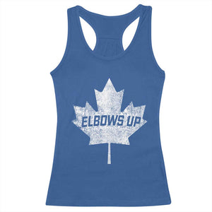 Elbows Up Canada Racerback Tank Top True North Strong and Free Maple Leaf Proud Canadian TS10 Royal Blue Print Your Wear