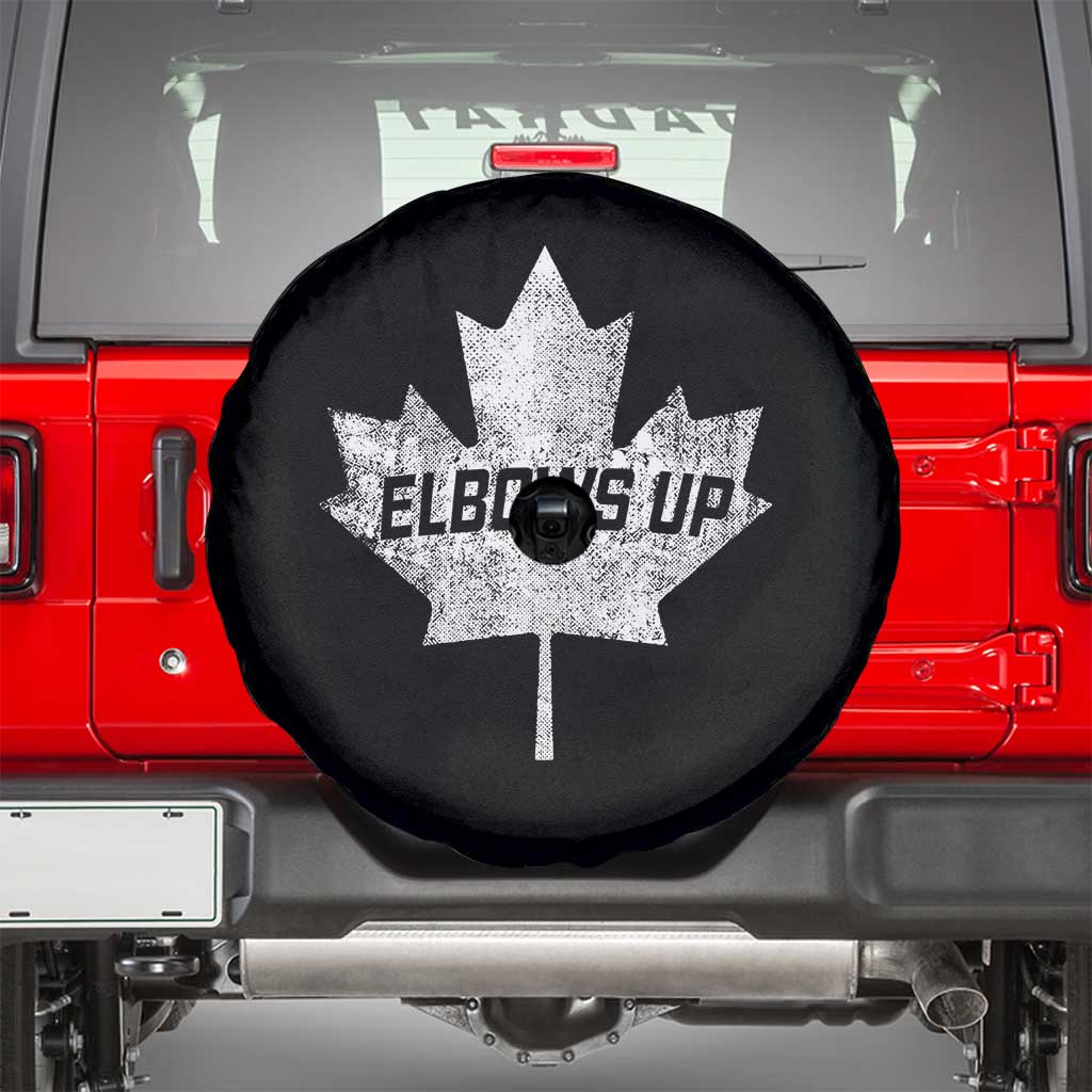 Elbows Up Canada Spare Tire Cover True North Strong and Free Maple Leaf Proud Canadian TS10 Black Print Your Wear