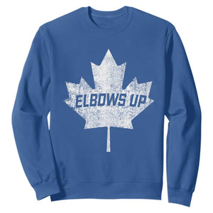 Elbows Up Canada Sweatshirt True North Strong and Free Maple Leaf Proud Canadian TS10 Royal Blue Print Your Wear