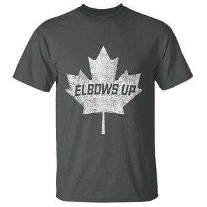Elbows Up Canada T Shirt True North Strong and Free Maple Leaf Proud Canadian TS10 Dark Heather Print Your Wear