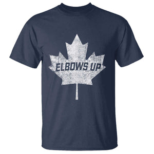 Elbows Up Canada T Shirt True North Strong and Free Maple Leaf Proud Canadian TS10 Navy Print Your Wear