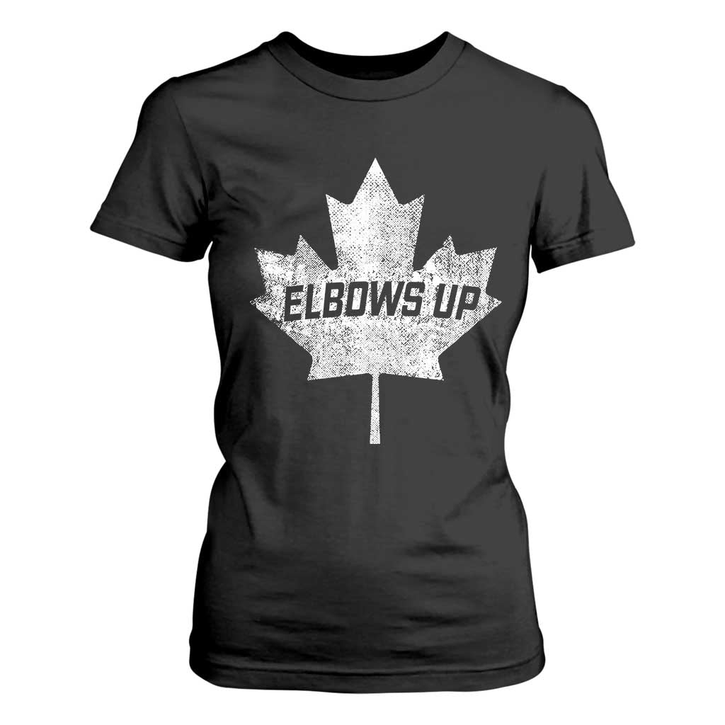 Elbows Up Canada T Shirt For Women True North Strong and Free Maple Leaf Proud Canadian TS10 Black Print Your Wear