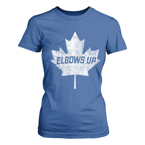 Elbows Up Canada T Shirt For Women True North Strong and Free Maple Leaf Proud Canadian TS10 Royal Blue Print Your Wear