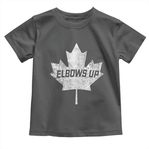 Elbows Up Canada Toddler T Shirt True North Strong and Free Maple Leaf Proud Canadian TS10 Dark Heather Print Your Wear