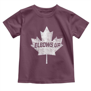 Elbows Up Canada Toddler T Shirt True North Strong and Free Maple Leaf Proud Canadian TS10 Maroon Print Your Wear