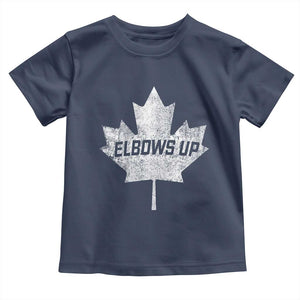 Elbows Up Canada Toddler T Shirt True North Strong and Free Maple Leaf Proud Canadian TS10 Navy Print Your Wear