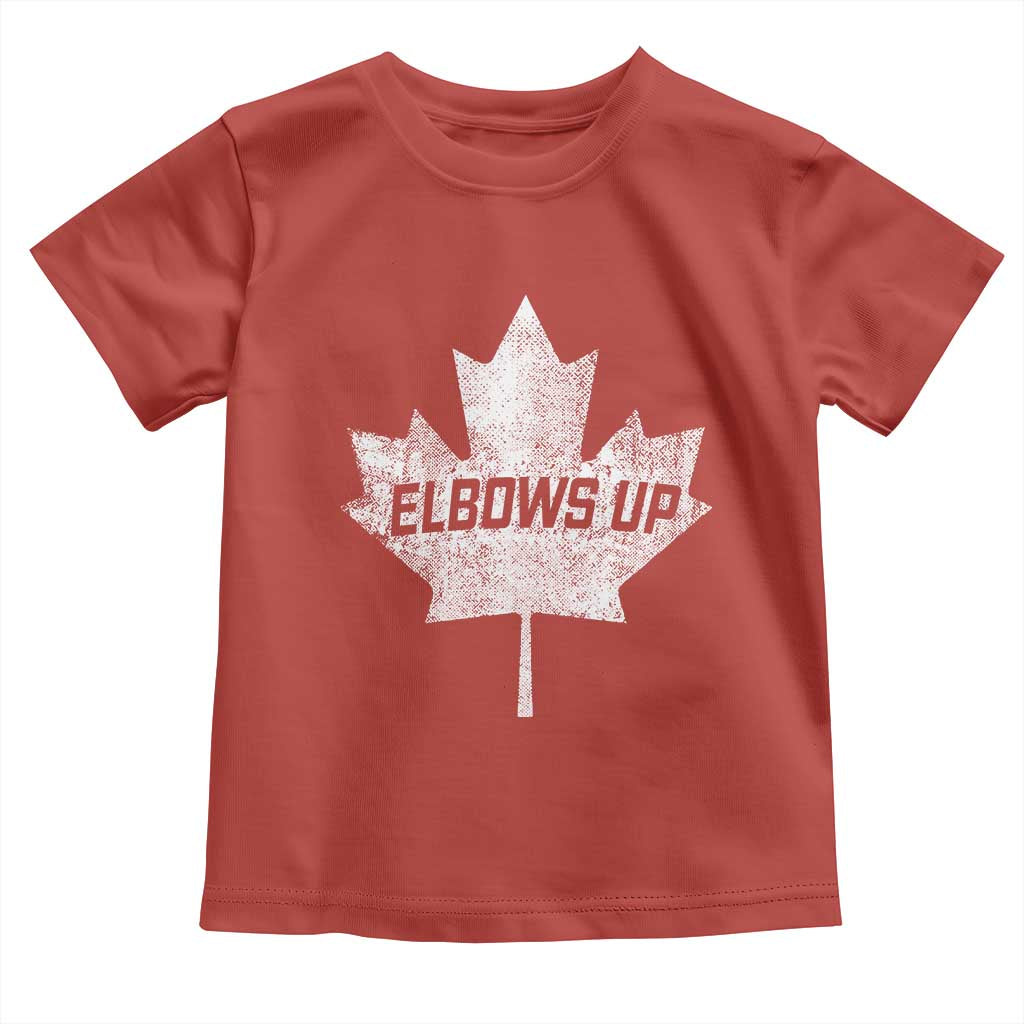 Elbows Up Canada Toddler T Shirt True North Strong and Free Maple Leaf Proud Canadian TS10 Red Print Your Wear