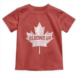 Elbows Up Canada Toddler T Shirt True North Strong and Free Maple Leaf Proud Canadian TS10 Red Print Your Wear