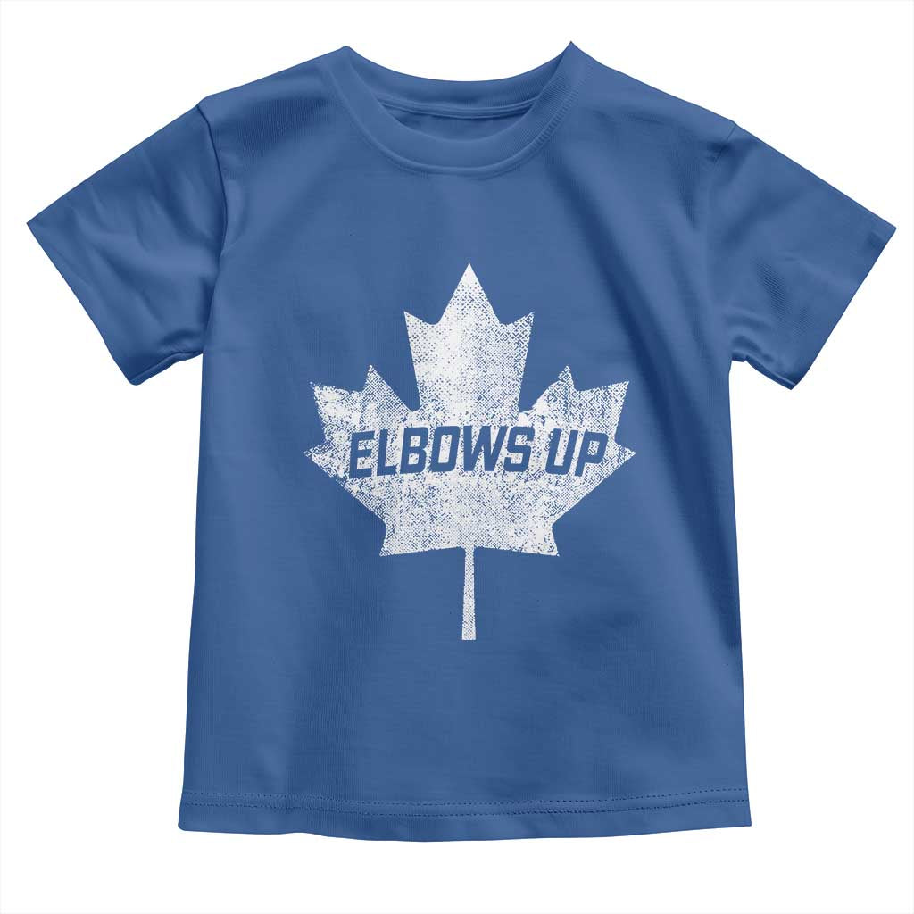 Elbows Up Canada Toddler T Shirt True North Strong and Free Maple Leaf Proud Canadian TS10 Royal Blue Print Your Wear