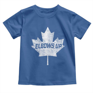 Elbows Up Canada Toddler T Shirt True North Strong and Free Maple Leaf Proud Canadian TS10 Royal Blue Print Your Wear