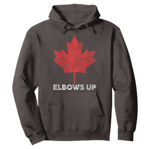 Elbows Up Canada Strong Hoodie Maple Leaf Proud Canadian TS10 Dark Chocolate Print Your Wear