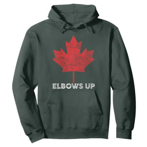 Elbows Up Canada Strong Hoodie Maple Leaf Proud Canadian TS10 Dark Forest Green Print Your Wear