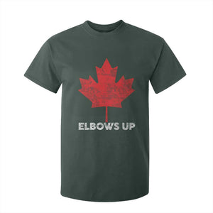 Elbows Up Canada Strong T Shirt For Kid Maple Leaf Proud Canadian TS10 Dark Forest Green Print Your Wear