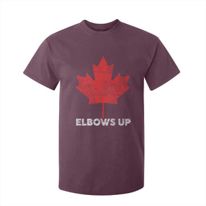 Elbows Up Canada Strong T Shirt For Kid Maple Leaf Proud Canadian TS10 Maroon Print Your Wear