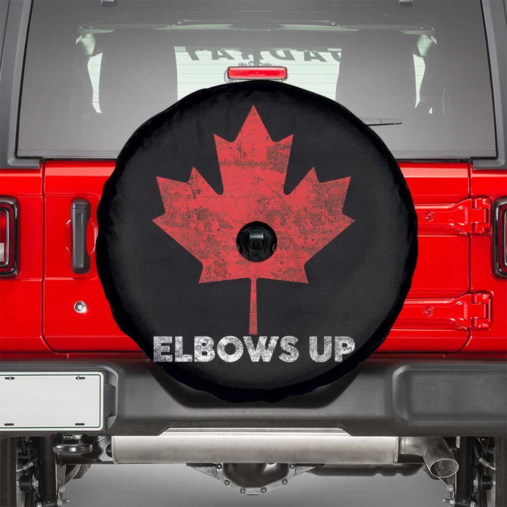 Elbows Up Canada Strong Spare Tire Cover Maple Leaf Proud Canadian TS10 Black Print Your Wear