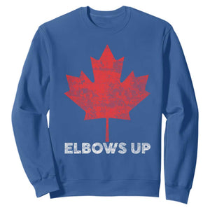 Elbows Up Canada Strong Sweatshirt Maple Leaf Proud Canadian TS10 Royal Blue Print Your Wear