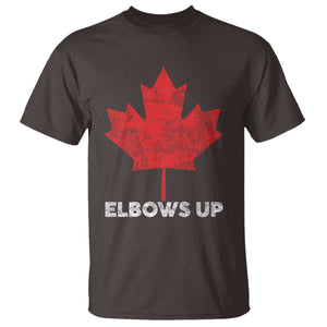 Elbows Up Canada Strong T Shirt Maple Leaf Proud Canadian TS10 Dark Chocolate Print Your Wear