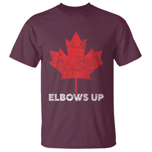Elbows Up Canada Strong T Shirt Maple Leaf Proud Canadian TS10 Maroon Print Your Wear