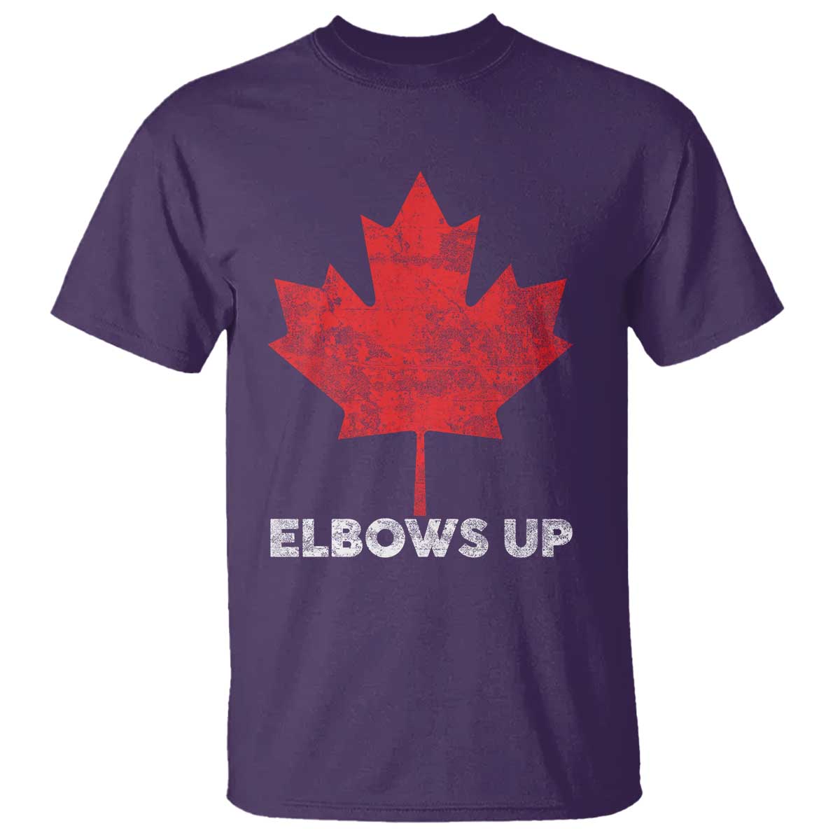 Elbows Up Canada Strong T Shirt Maple Leaf Proud Canadian TS10 Purple Print Your Wear