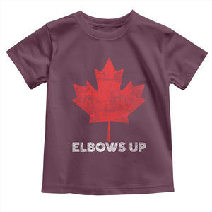 Elbows Up Canada Strong Toddler T Shirt Maple Leaf Proud Canadian TS10 Maroon Print Your Wear