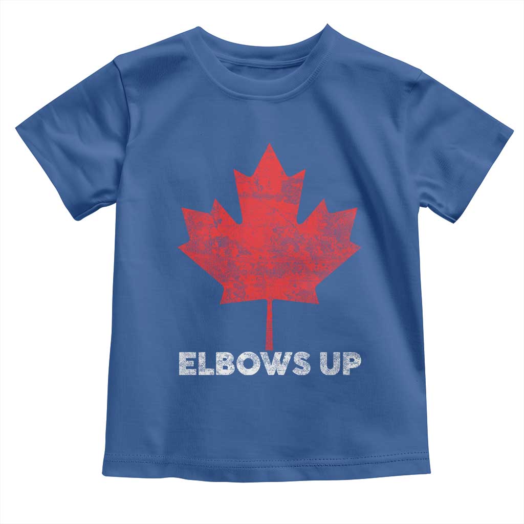 Elbows Up Canada Strong Toddler T Shirt Maple Leaf Proud Canadian TS10 Royal Blue Print Your Wear