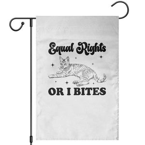 Feminist Cat Garden Flag Equal Rights or I Bites Human Rights TS10 White Print Your Wear